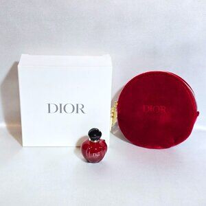 Dior Hypnotic Poison Mini & Red Velvet Coin Pouch Case Makeup Bag Set
